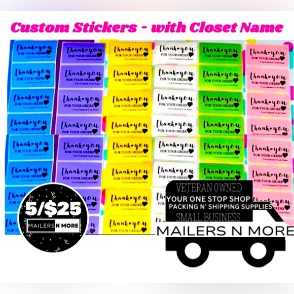 🍁thank you stickers for Poshmark packages THANK YOU FOR YOUR ORDER - Picture 1 of 1